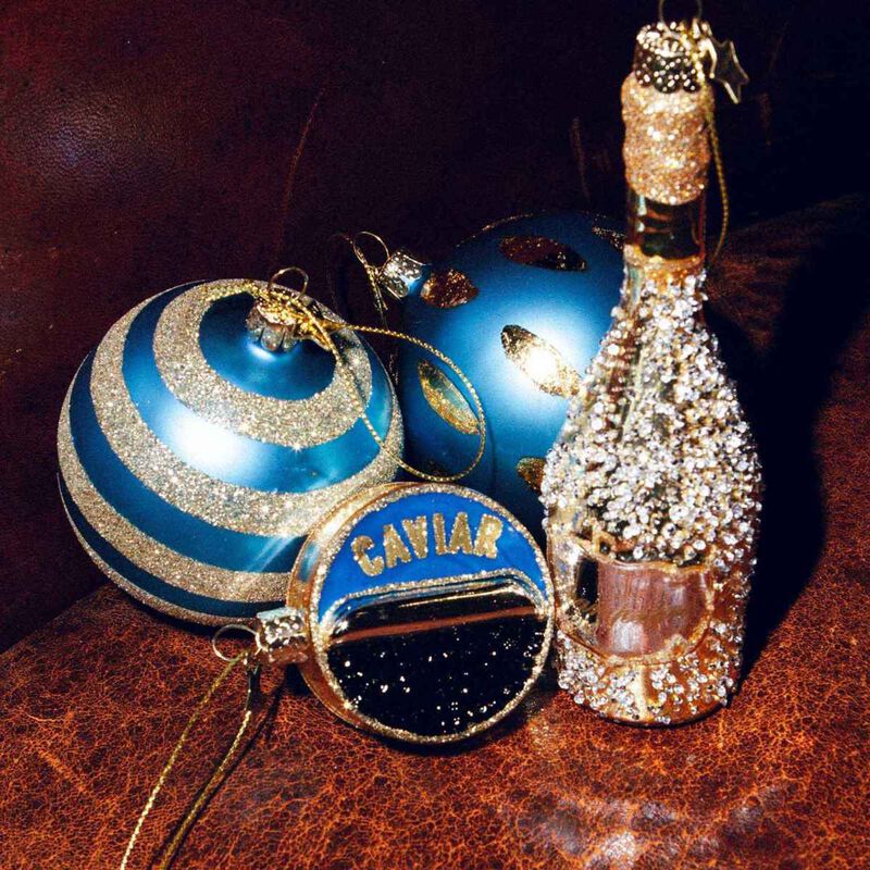 Vondels Ornament Glass Caviar Tin Can 7.5cm image number 1
